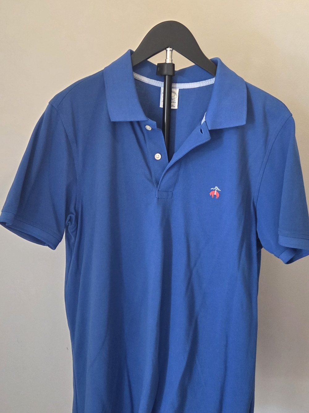 Brooks Brothers Blue Polo with Red Embroidered Logo